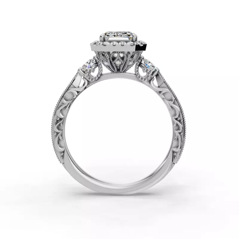 Platinum Winter Halo Engagement Ring