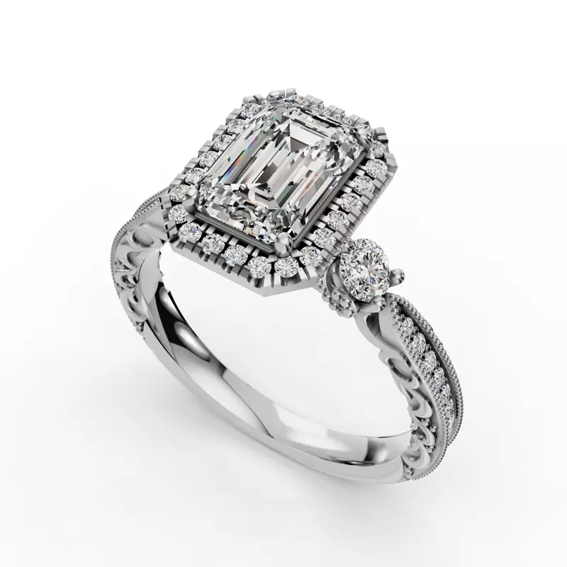 Platinum Winter Halo Engagement Ring