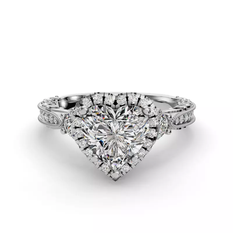 Platinum Winter Halo Engagement Ring