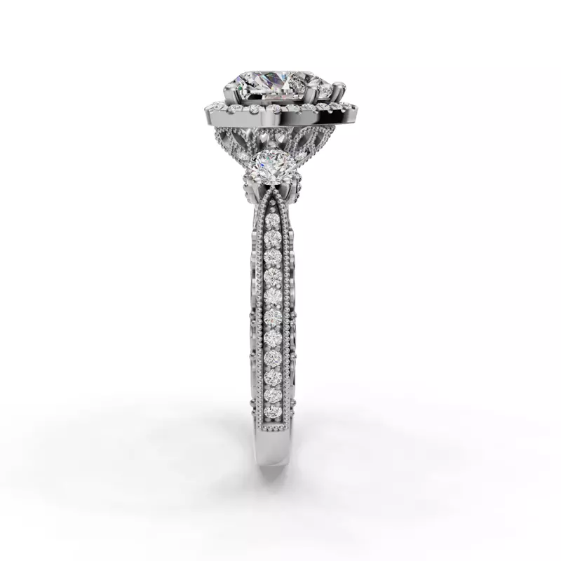 Platinum Winter Halo Engagement Ring