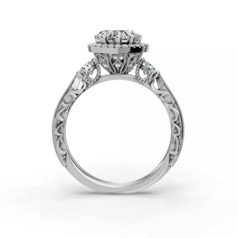 Platinum Winter Halo Engagement Ring