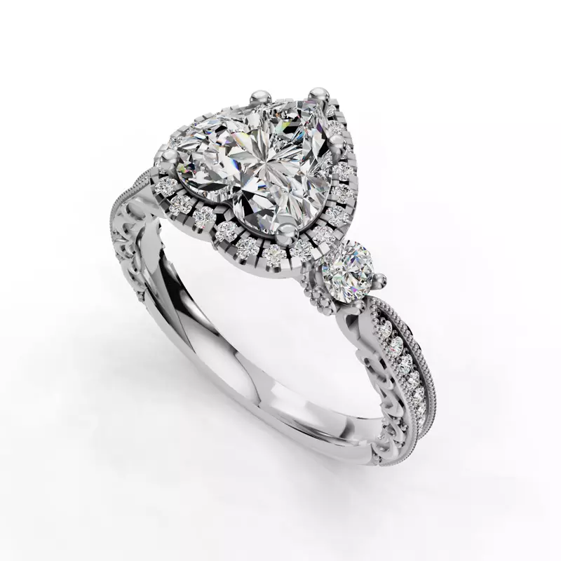 Platinum Winter Halo Engagement Ring
