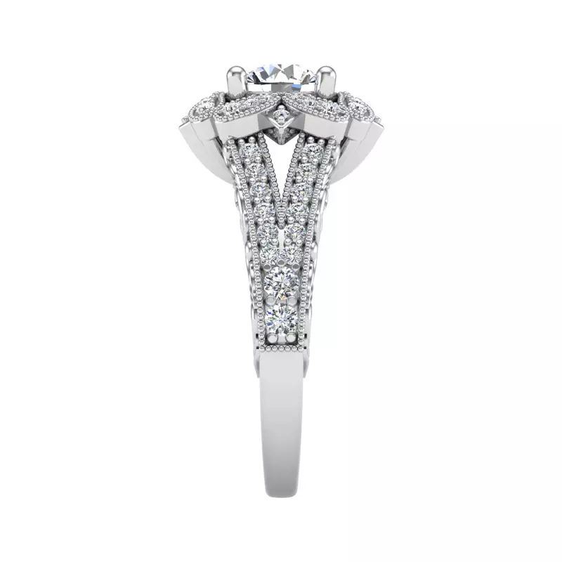 18K White Gold Lilith Halo Engagement Ring
