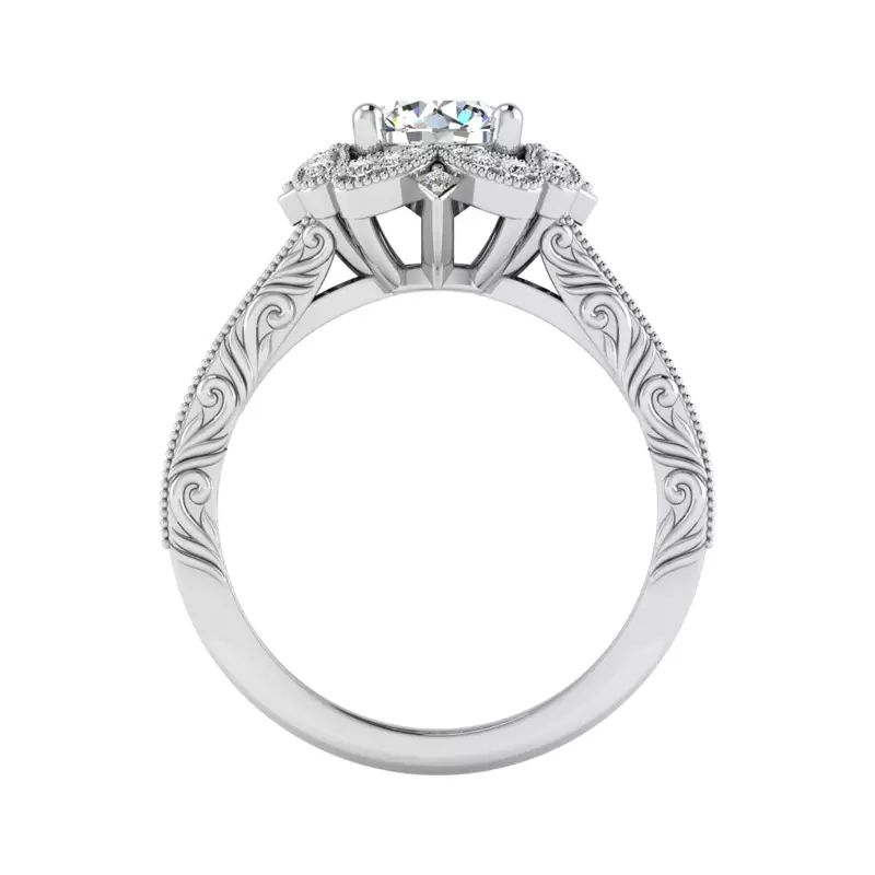 18K White Gold Lilith Halo Engagement Ring