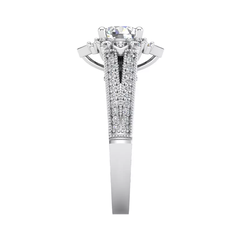 14K White Gold Logan Halo Engagement Ring