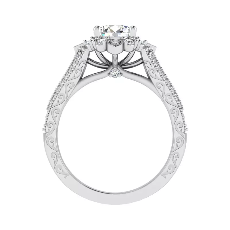 14K White Gold Logan Halo Engagement Ring