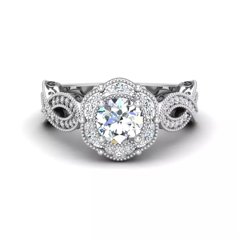14K White Gold Amiyah Halo Engagement Ring