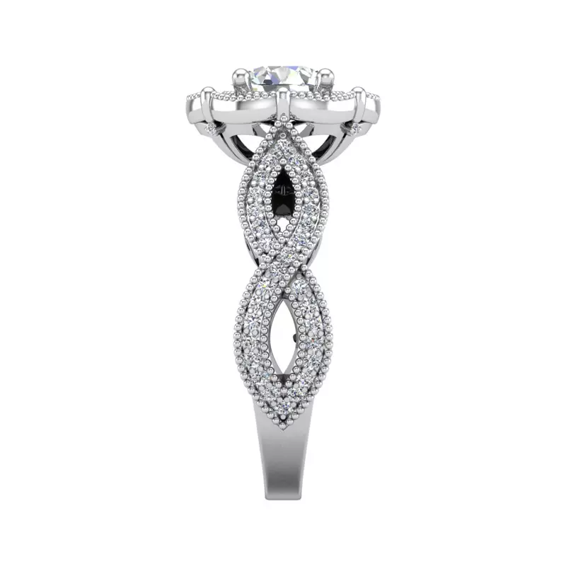 14K White Gold Amiyah Halo Engagement Ring