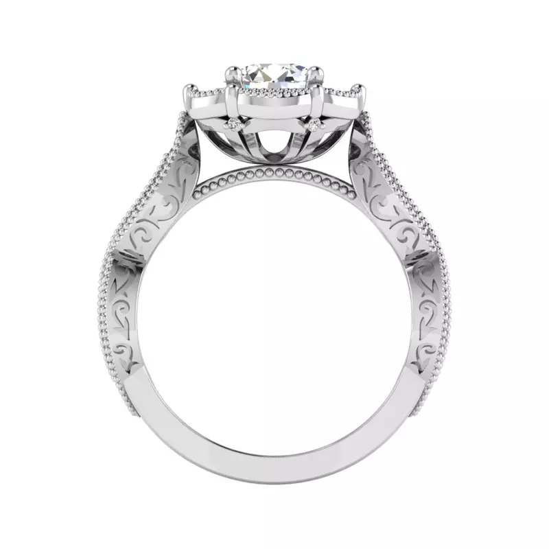 14K White Gold Amiyah Halo Engagement Ring