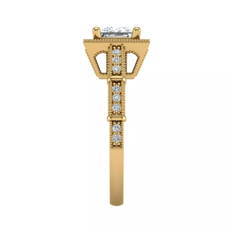 14K Yellow Gold Evie Halo Engagement Ring