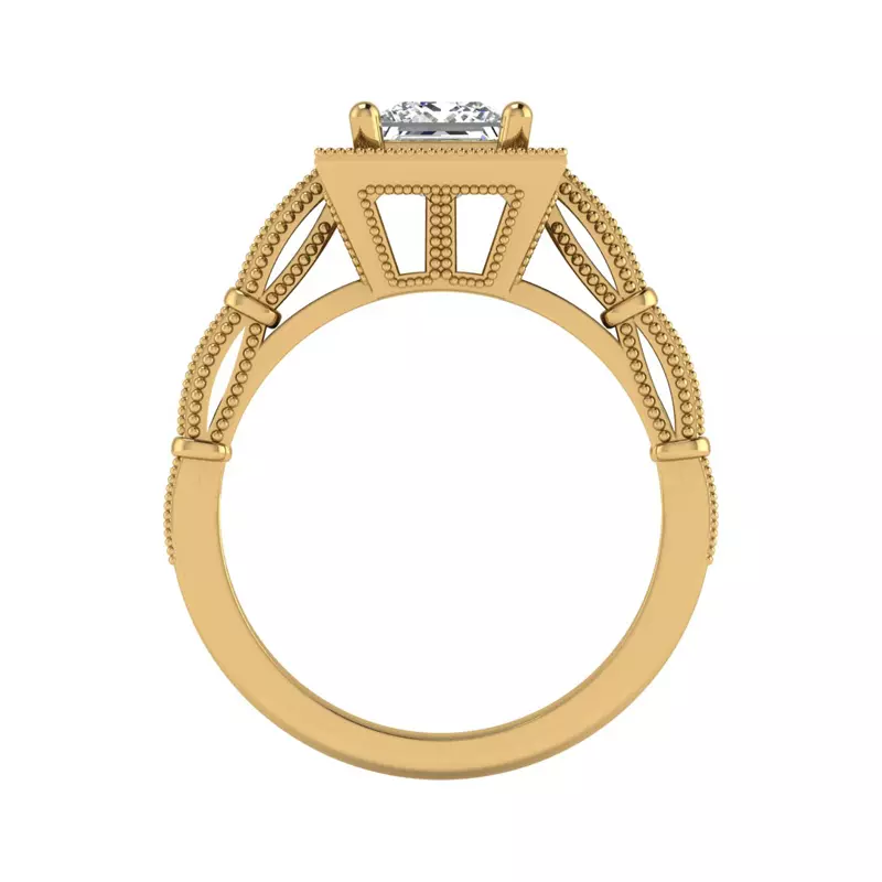 14K Yellow Gold Evie Halo Engagement Ring
