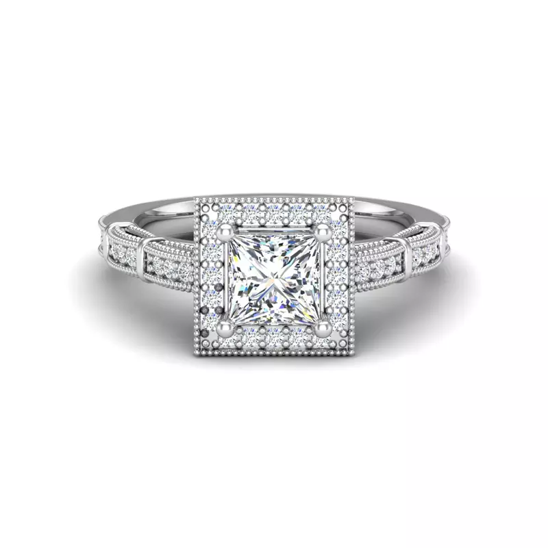18K White Gold Evie Halo Engagement Ring