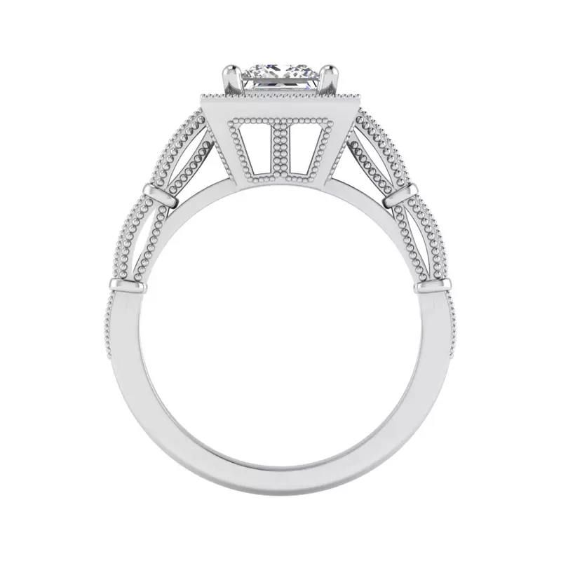 18K White Gold Evie Halo Engagement Ring