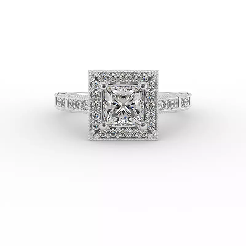 18K White Gold Evie Halo Engagement Ring