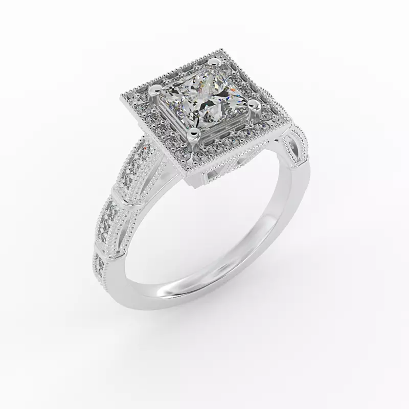 18K White Gold Evie Halo Engagement Ring