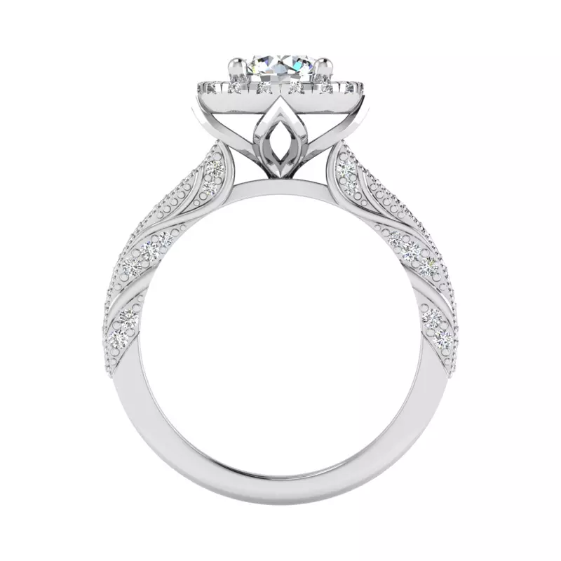 18K White Gold Alexandria Halo Engagement Ring