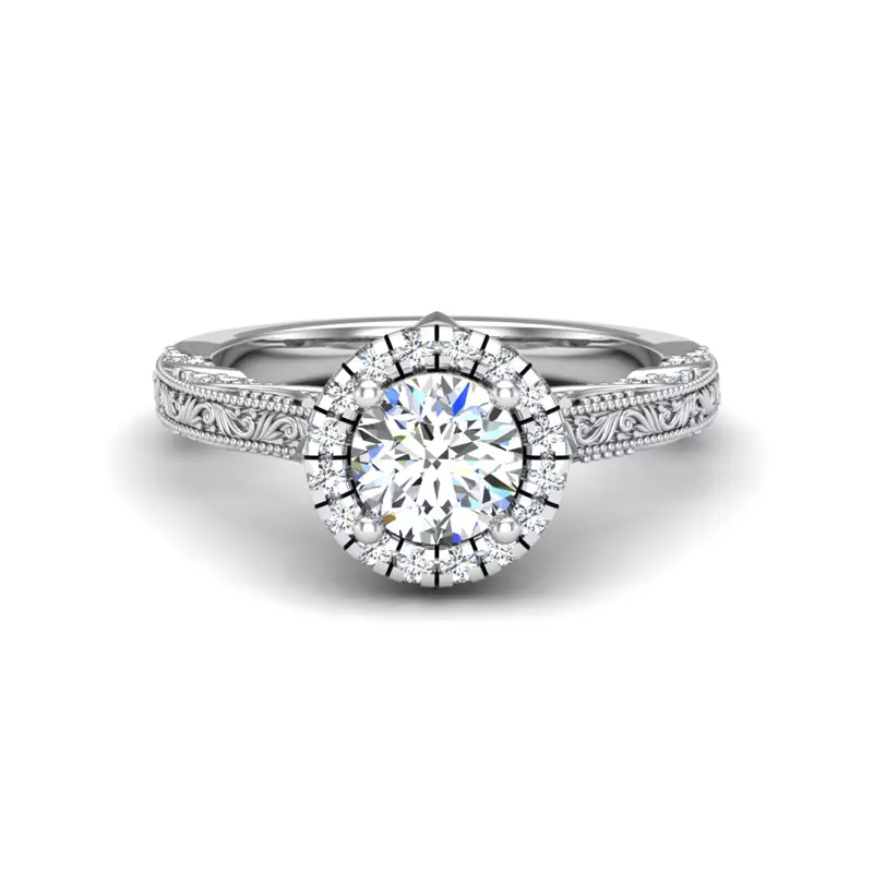 Platinum Alexandria Halo Engagement Ring