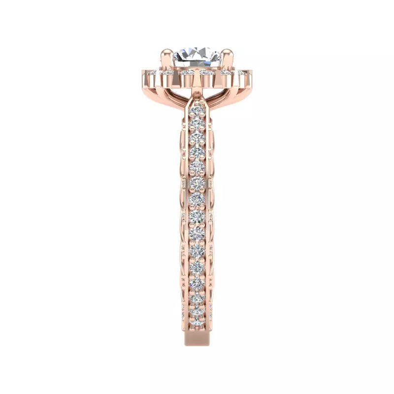 14K Rose Gold Sutton Halo Engagement Ring