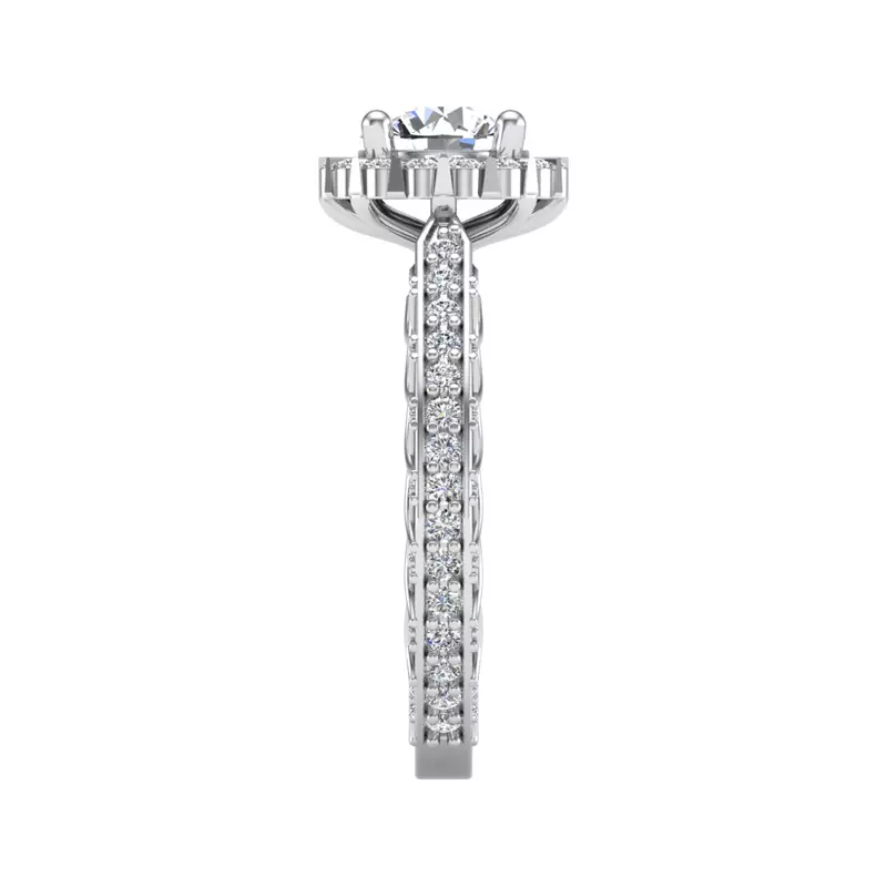 18K White Gold Sutton Halo Engagement Ring