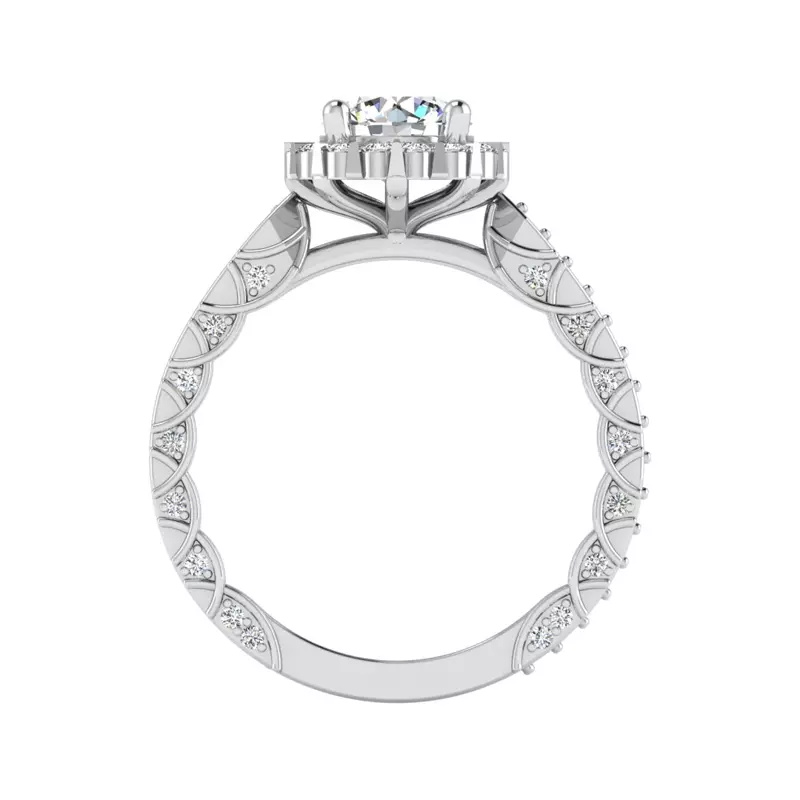 18K White Gold Sutton Halo Engagement Ring