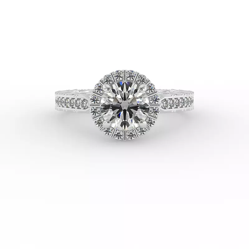18K White Gold Sutton Halo Engagement Ring
