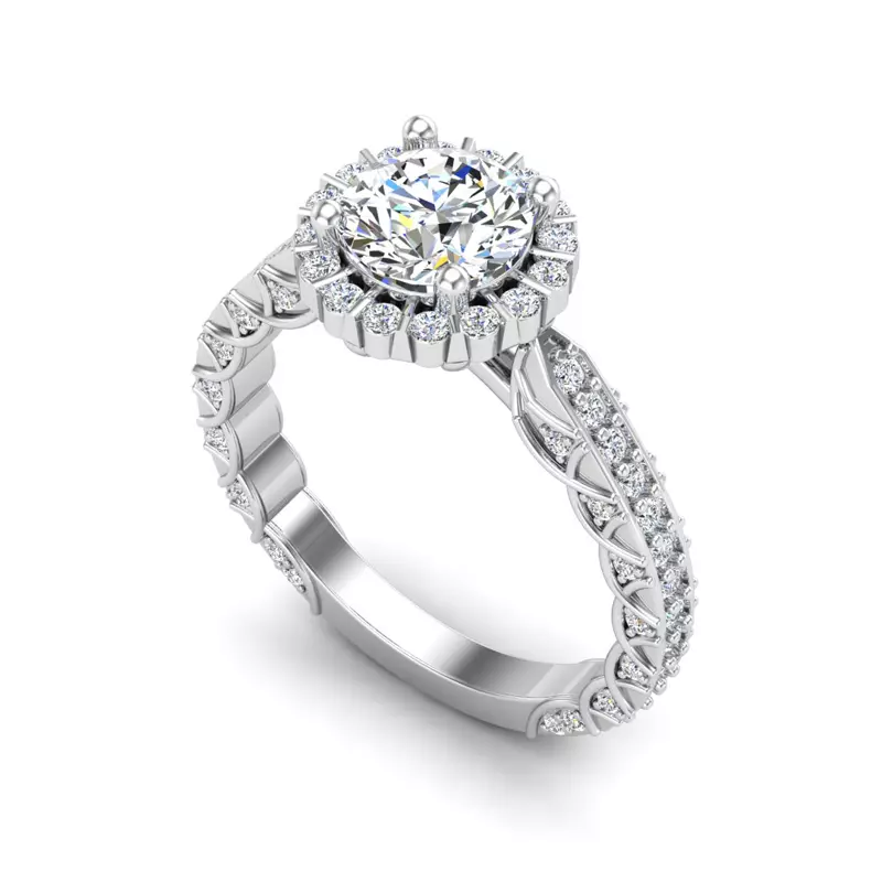 Platinum Sutton Halo Engagement Ring