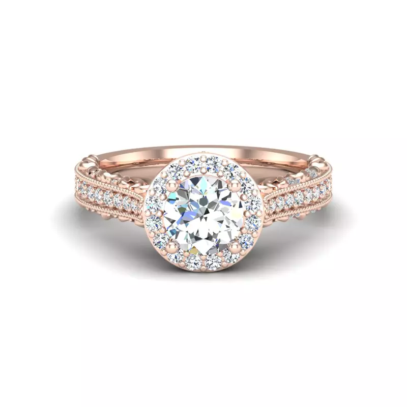 14K Rose Gold Madilyn Halo Engagement Ring