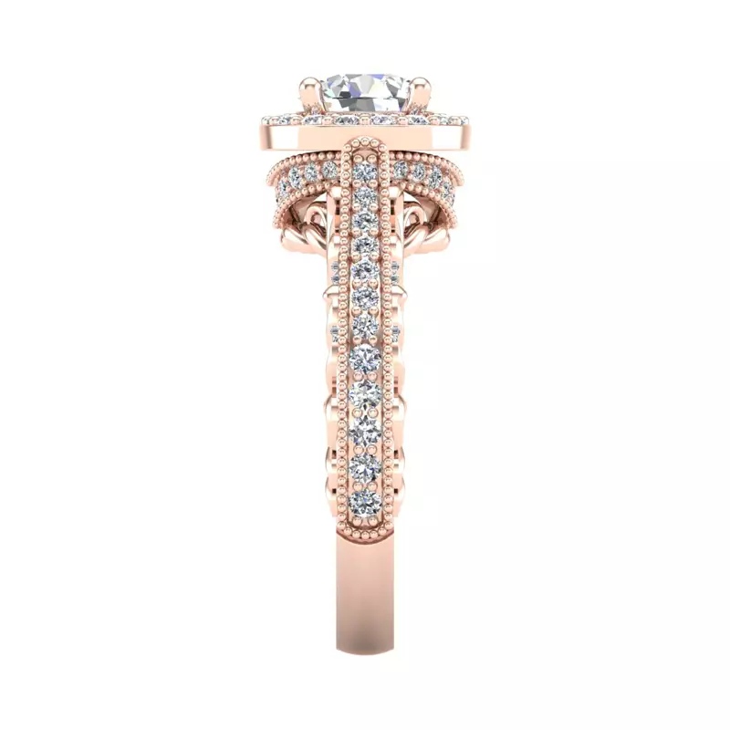 14K Rose Gold Madilyn Halo Engagement Ring