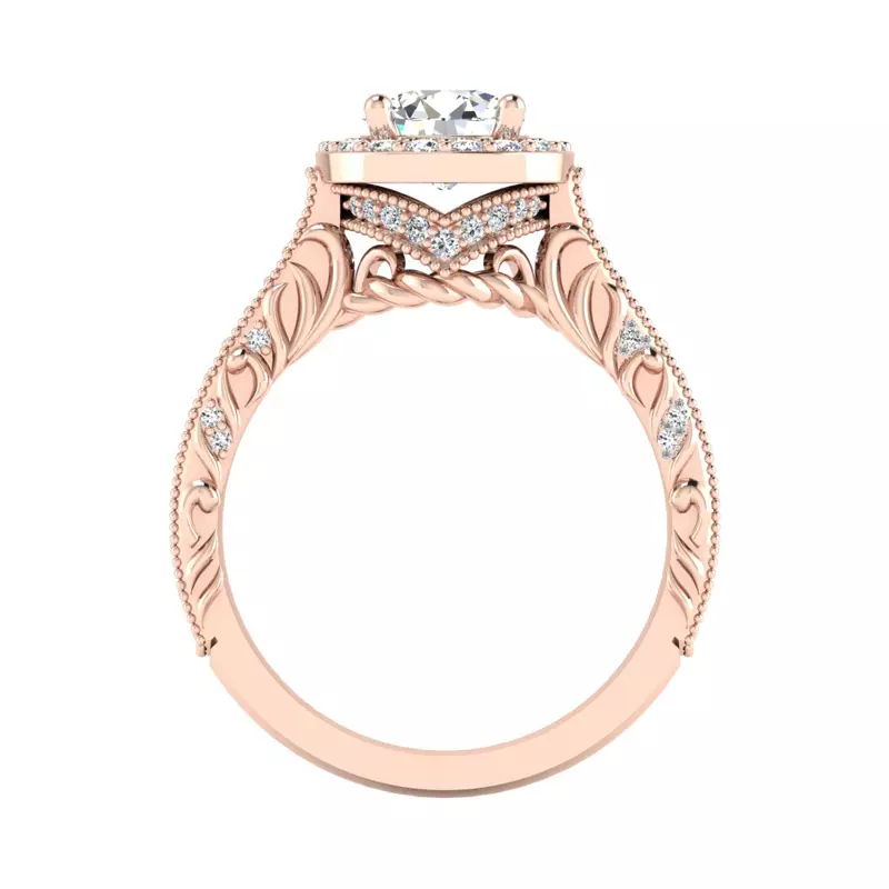 14K Rose Gold Madilyn Halo Engagement Ring