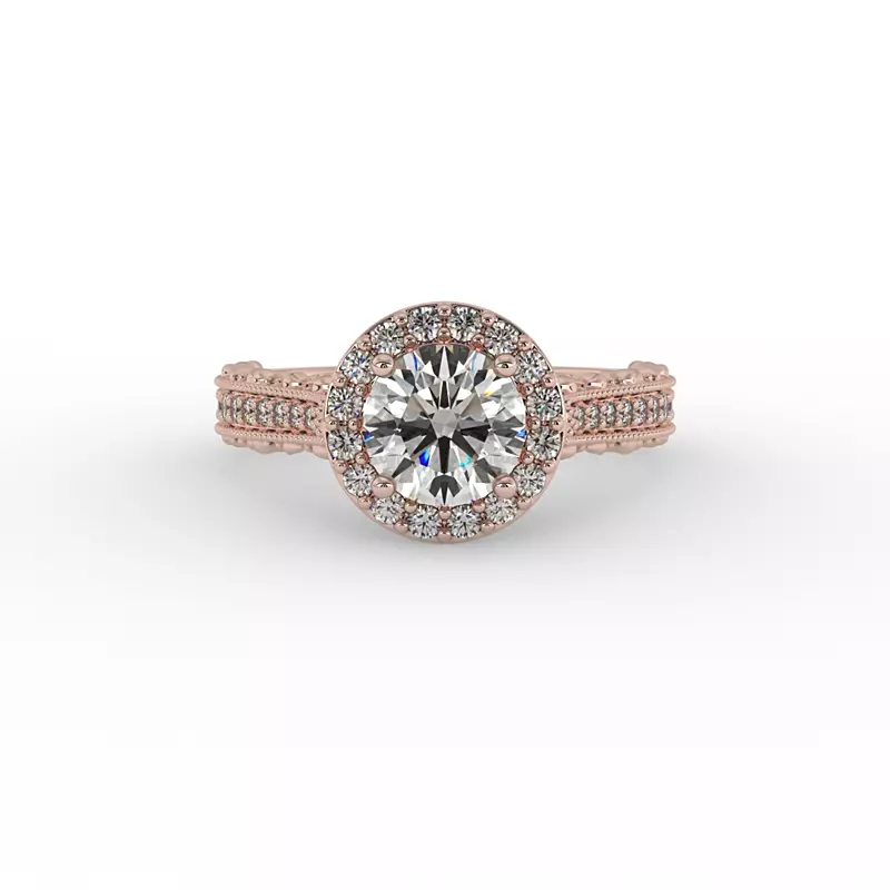 14K Rose Gold Madilyn Halo Engagement Ring