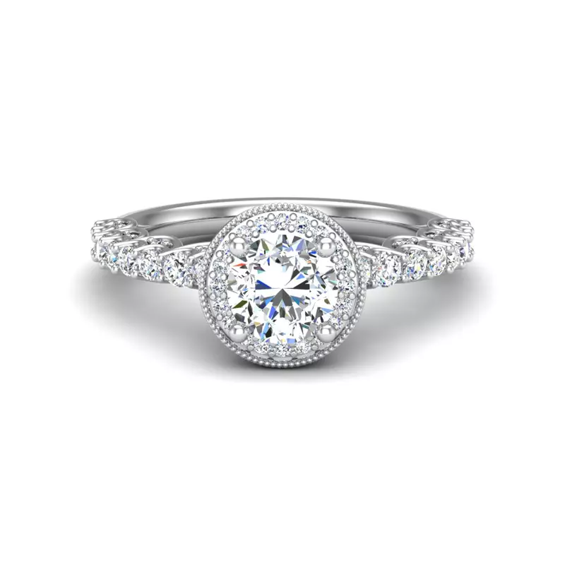 Platinum Makayla Halo Engagement Ring