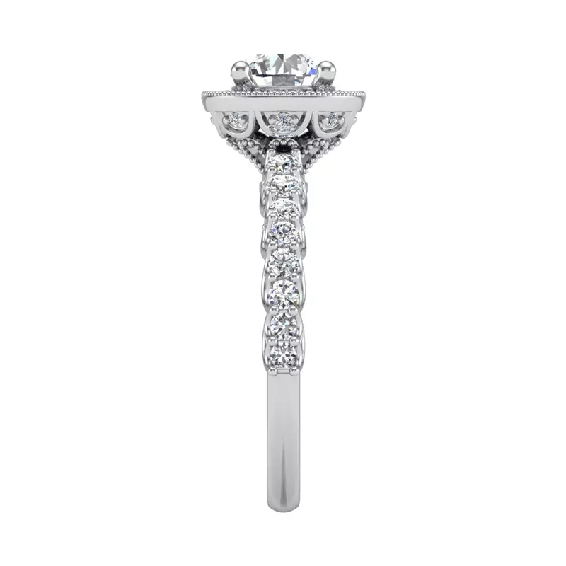 Platinum Makayla Halo Engagement Ring