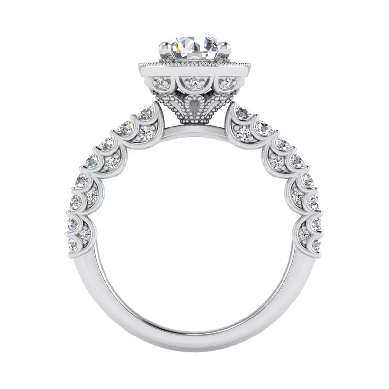Platinum Makayla Halo Engagement Ring