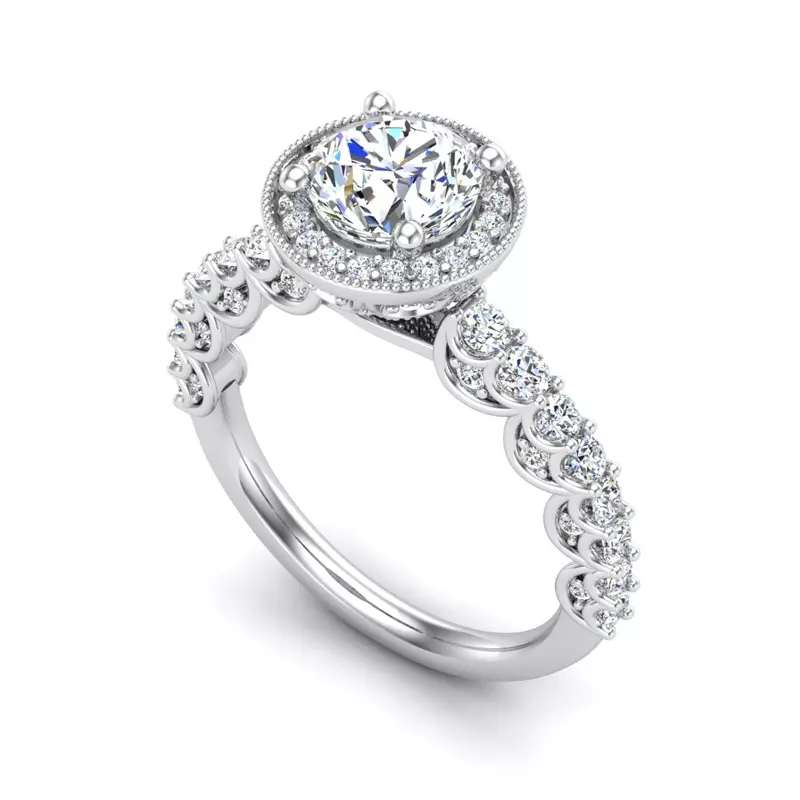 Platinum Makayla Halo Engagement Ring
