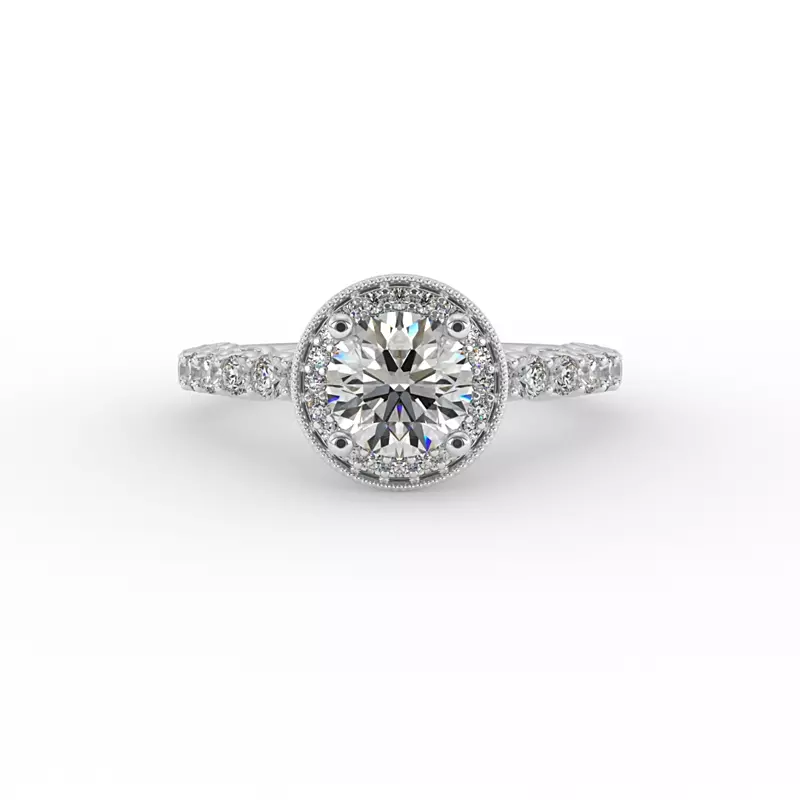 Platinum Makayla Halo Engagement Ring
