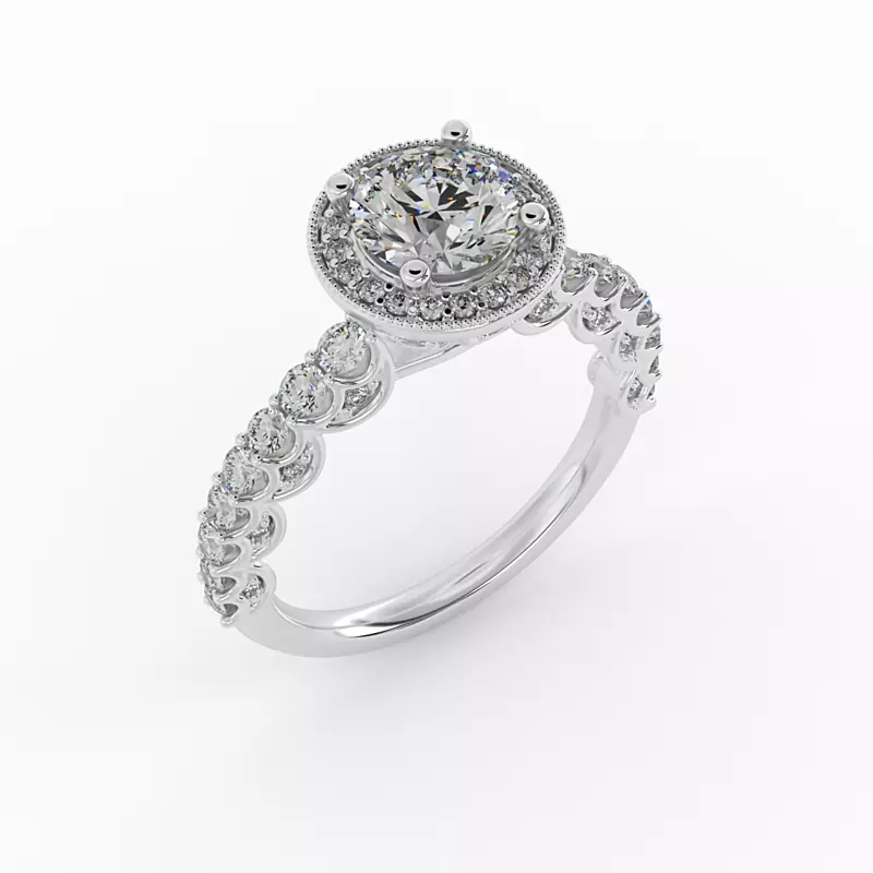 Platinum Makayla Halo Engagement Ring