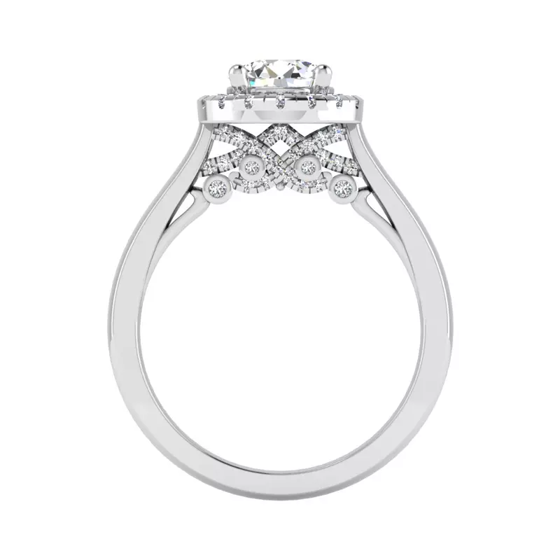 Platinum Gia Halo Engagement Ring