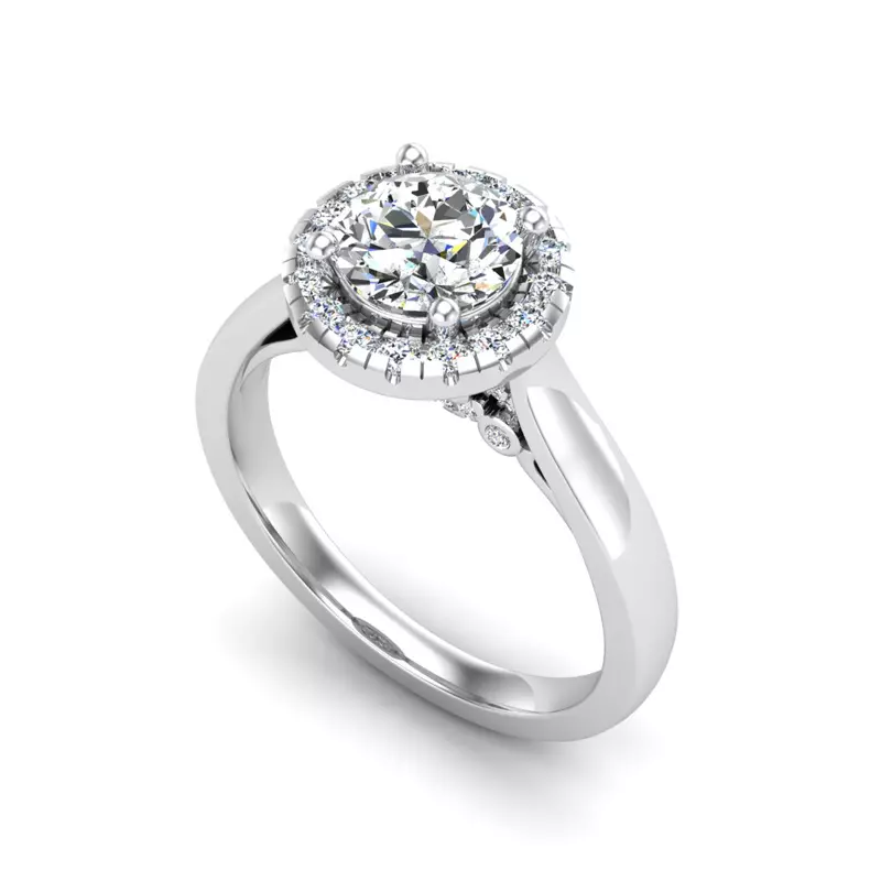 Platinum Gia Halo Engagement Ring