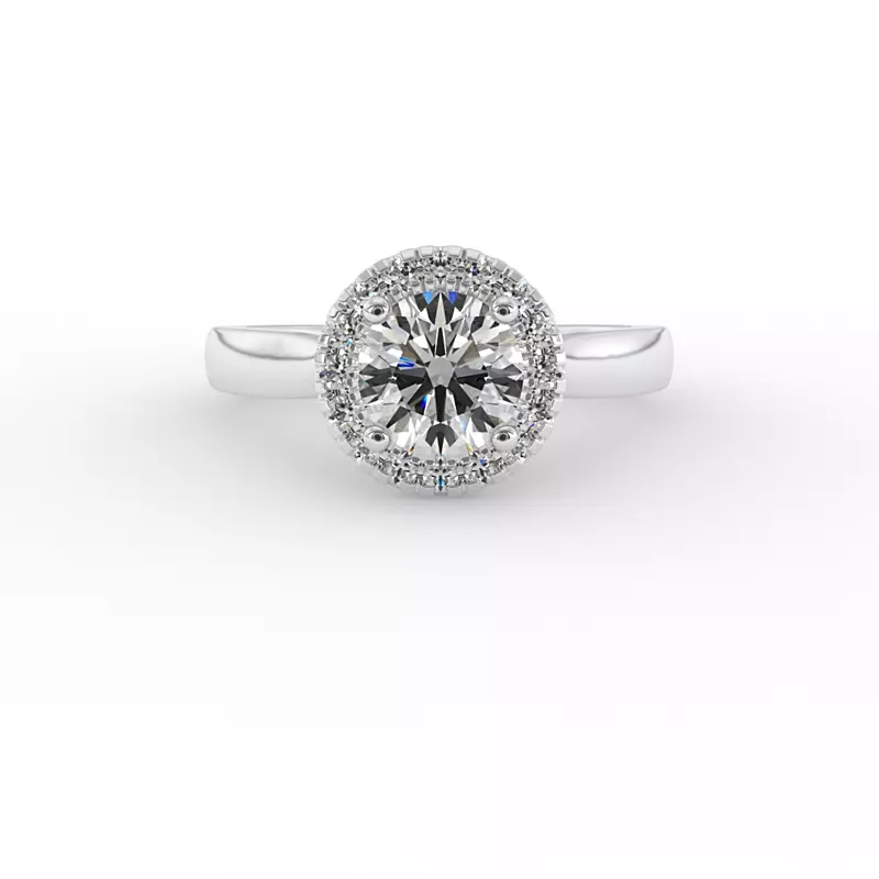 Platinum Gia Halo Engagement Ring