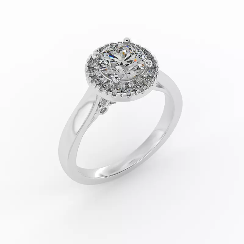 Platinum Gia Halo Engagement Ring