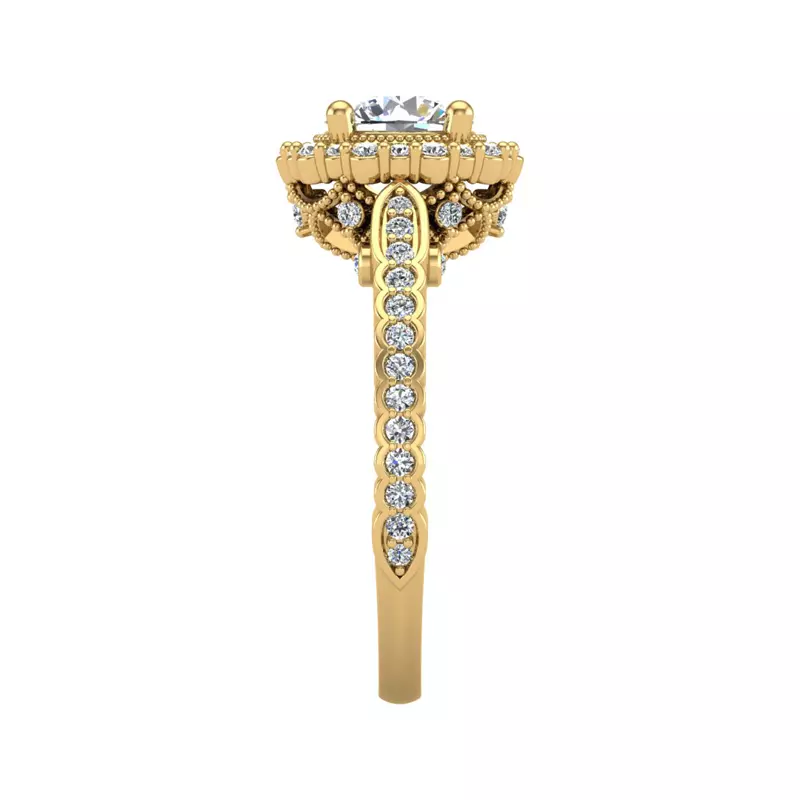 14K Yellow Gold Nina Halo Engagement Ring