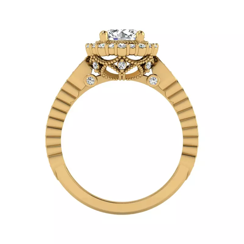 14K Yellow Gold Nina Halo Engagement Ring