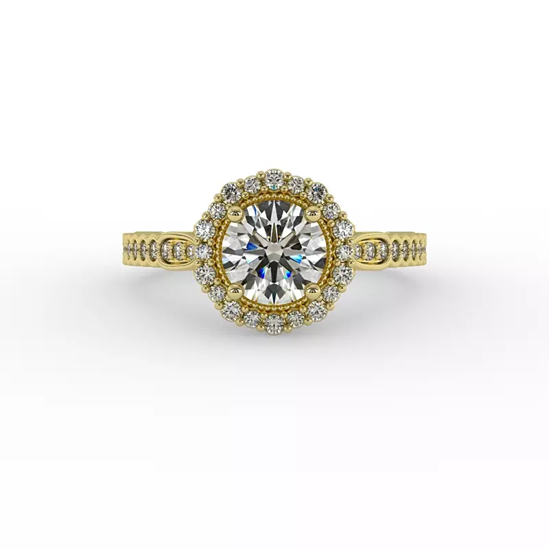 14K Yellow Gold Nina Halo Engagement Ring