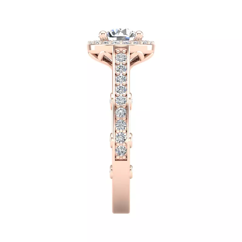 14K Rose Gold Amina Halo Engagement Ring