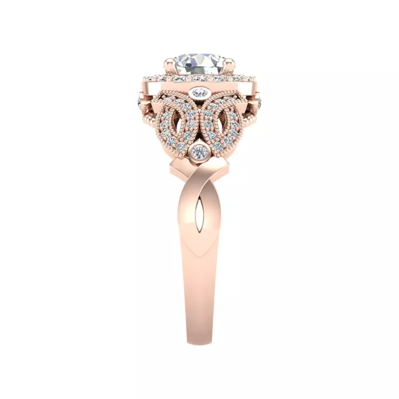 14K Rose Gold Giselle Halo Engagement Ring