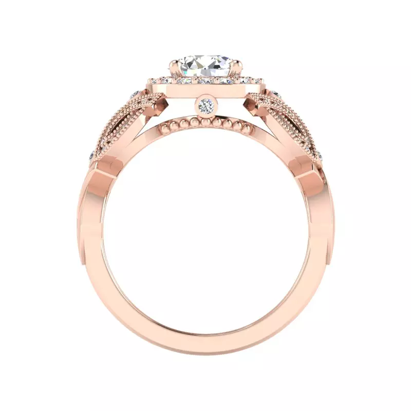 14K Rose Gold Giselle Halo Engagement Ring
