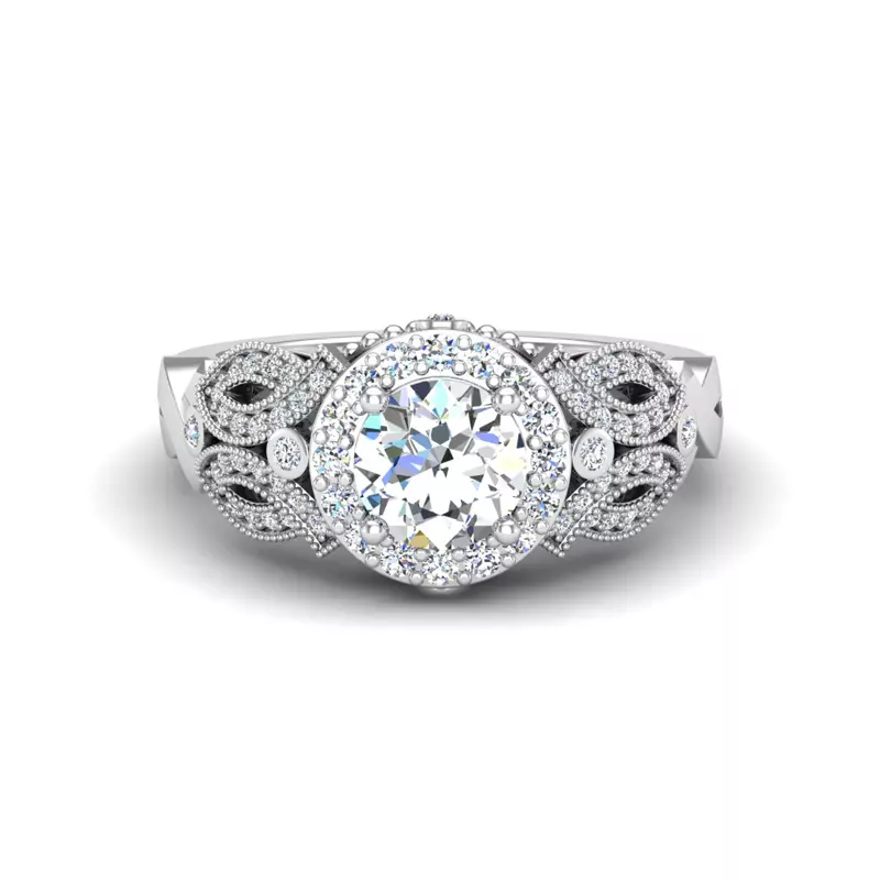 14K White Gold Giselle Halo Engagement Ring