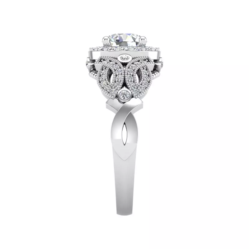 14K White Gold Giselle Halo Engagement Ring