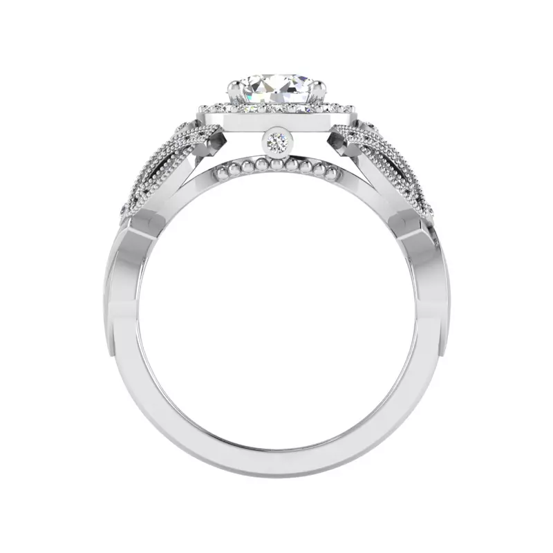 14K White Gold Giselle Halo Engagement Ring
