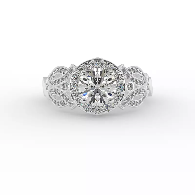 14K White Gold Giselle Halo Engagement Ring